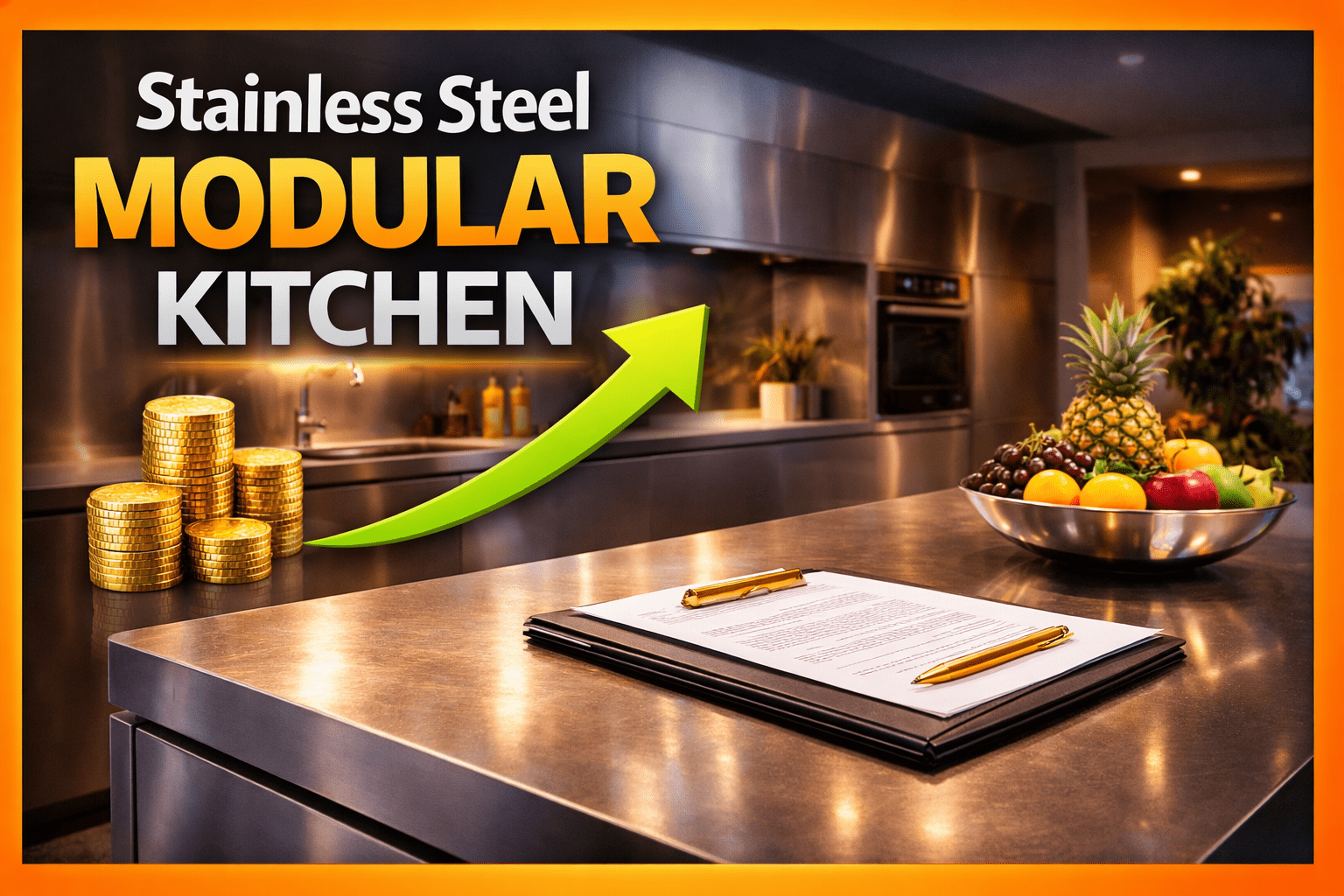 Best stainless steel modular kitchen design by Concepts Redefined in Ahmedabad.